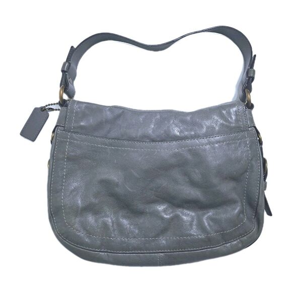 Vintage Coach Gray Leather Garcia Bag Hobo Legacy Pockets Shoulder F0893-12654 - Picture 7 of 12